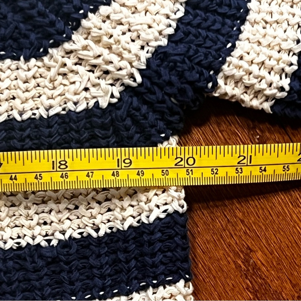 Velvet by Graham & Spencer Small Navy Blue and Ivory Stripe Sweater - Picture 10 of 15